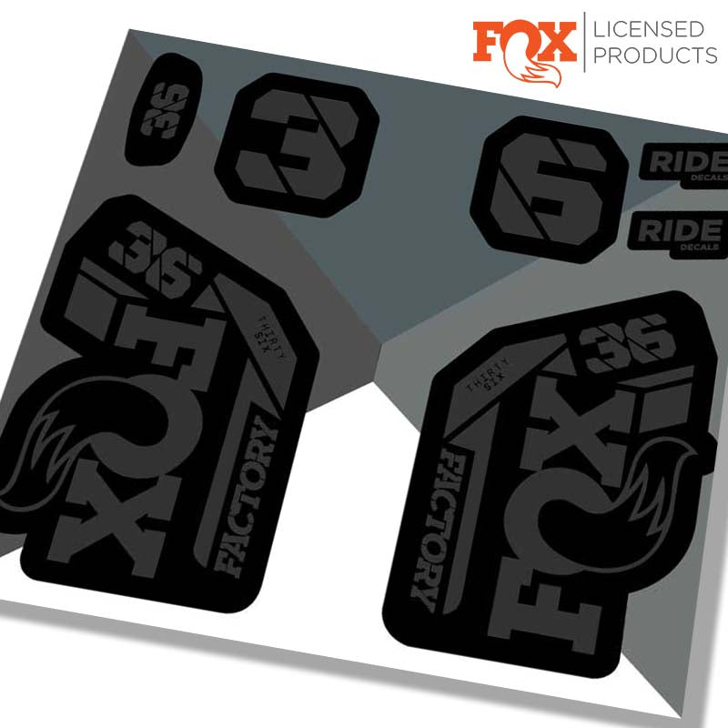 Fox 36 Factory fork stickers black 2021, Made by Ride Decals