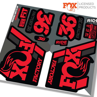 Fox 36 2018 Decals/Stickers -Red - Licensed By Fox