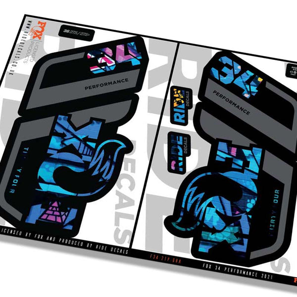Fox 34 Performance Fork Decals Graffiti - Ride Decals /Licensed by Fox