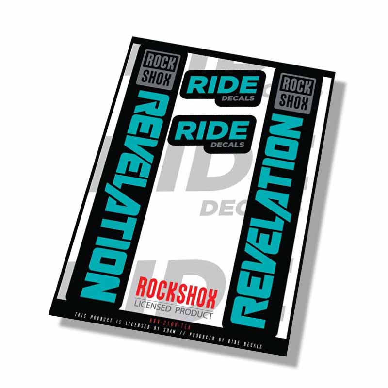 RockShox Revelation fork decals- Teal- ride decals