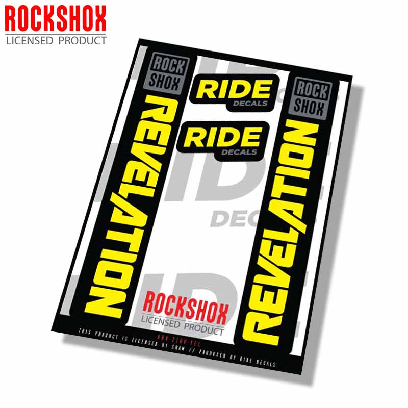 RockShox Revelation fork decals- Yellow- ride decals