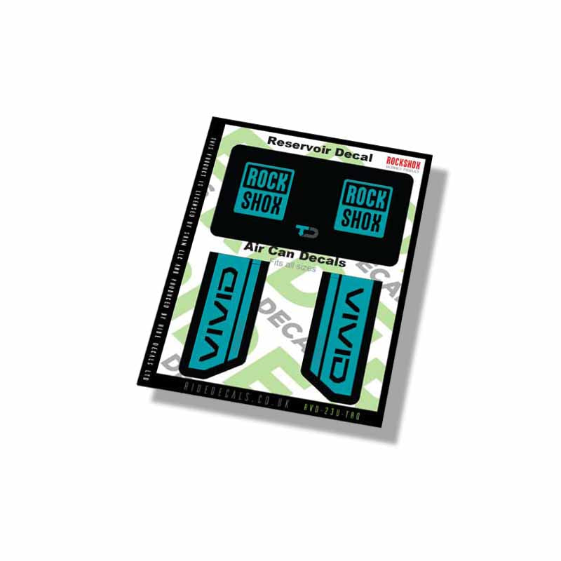 RockShox Vivid Ultimate Shock decals- Turq- ride decals