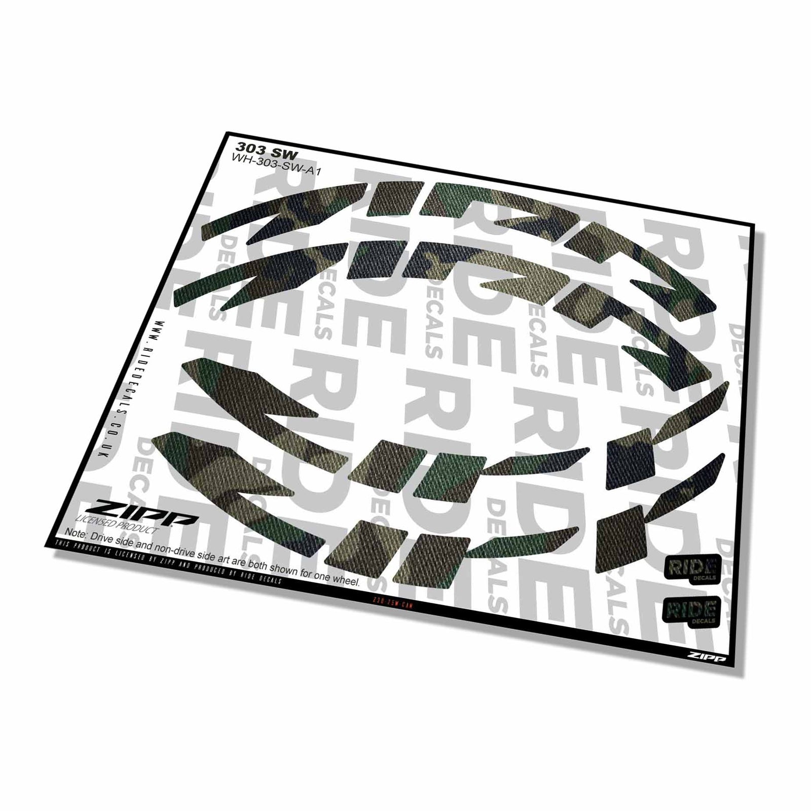 Zipp 303 SW Rim Decals- Camo- ride decals
