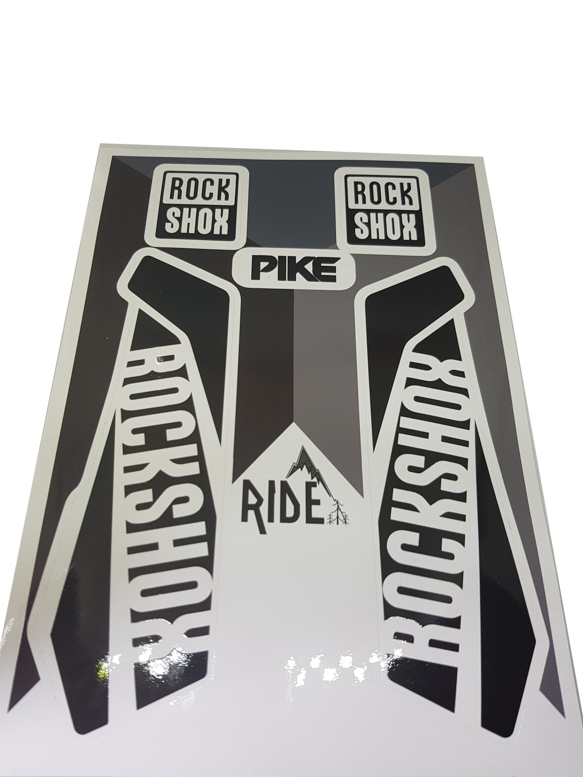 RockShox Pike 2016/2017 Black/White Replica Decals.