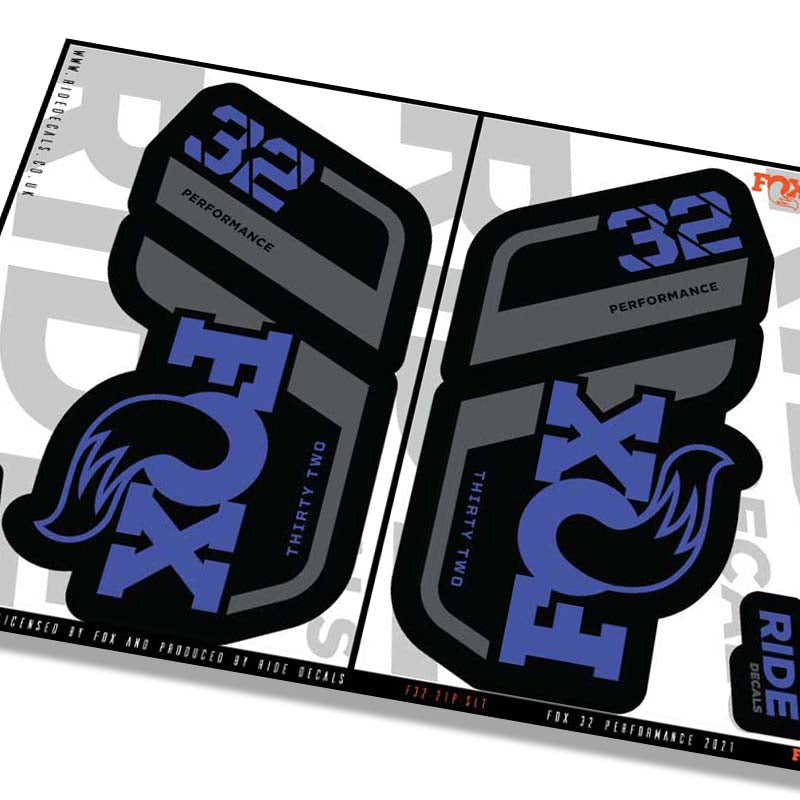 Fox 32 performance fork decals- slate blue- ride decals