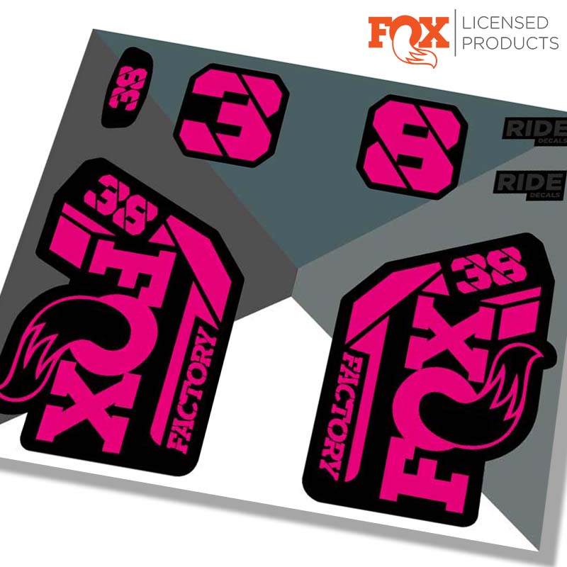 Fox 38 Factory Fork stickers 2021 -PINK / Ride Decals