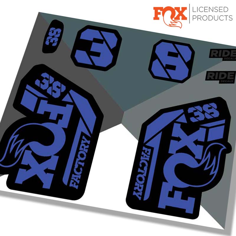Fox 38 Factory Fork stickers 2021 -SLATE BLUE / Ride Decals