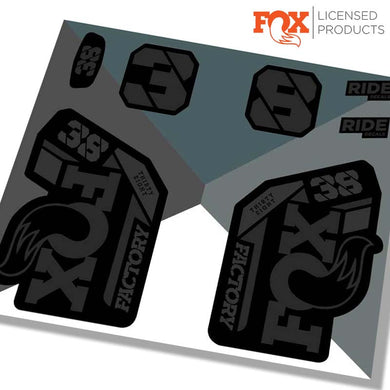 Fox 38 Factory Fork stickers 2021 -STEALTH BLACK / Ride Decals