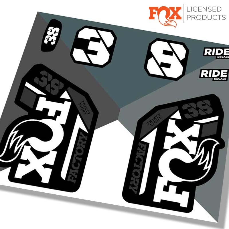 Fox 38 Factory Fork stickers 2021 -WHITE / Ride Decals