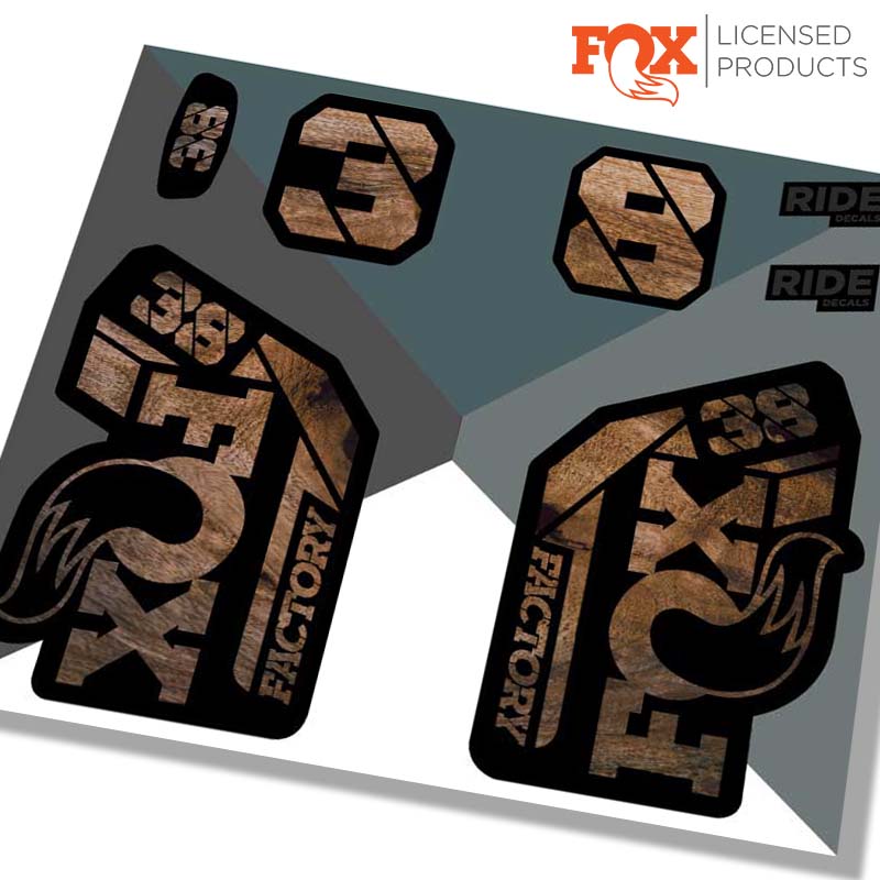 Fox 38 Factory Fork stickers 2021 -WOOD GRAIN / Ride Decals