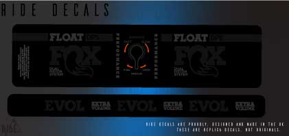 fox dps shock stickers | stealth black | ride decals