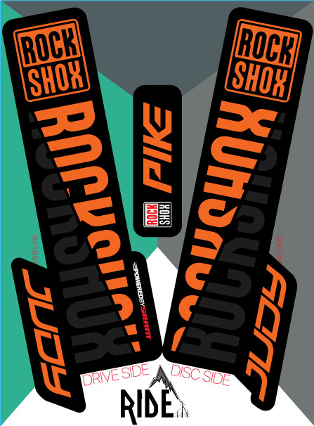 RockShox Judy Decals Orange Stickers