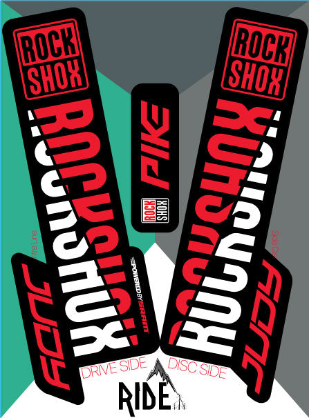 RockShox Judy Decals Red Stickers