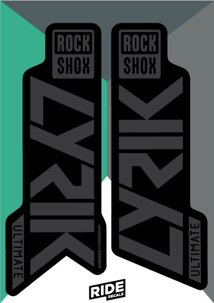 RockShox Lyrik Ultimate 2019 Stealth Black/Grey Replica Decals