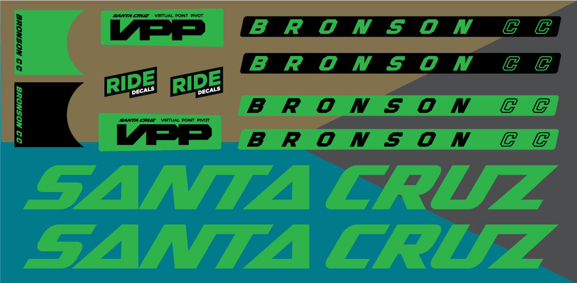 Santa Cruz Bronson MK2 Decals | Green | Ride Decals