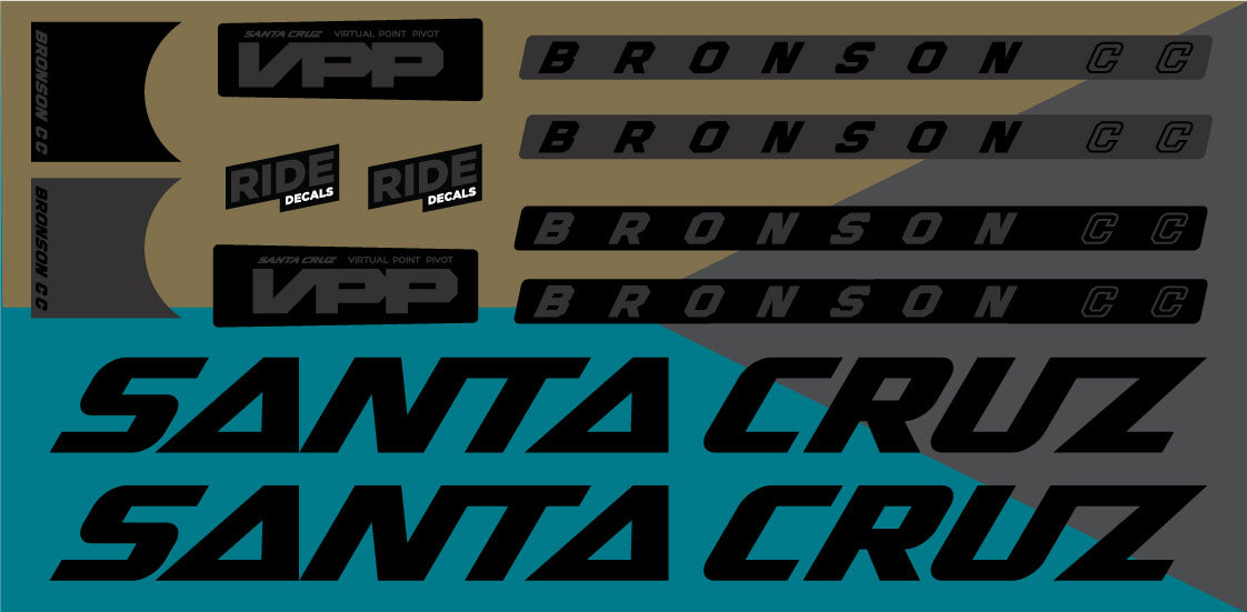 Santa Cruz Frame Decals | Stealth Black | Ride Decals