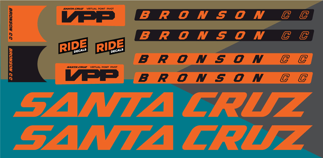 Santa Cruz Bronson MK2 Decals | Orange | Ride Decals