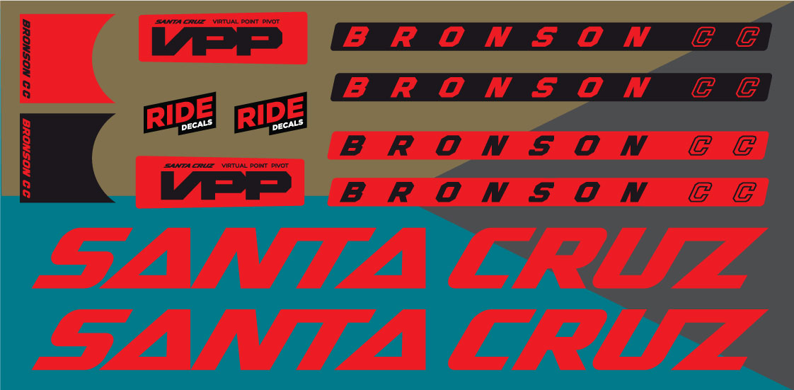 Santa Cruz Bronson MK2 Decals | Red | Ride Decals