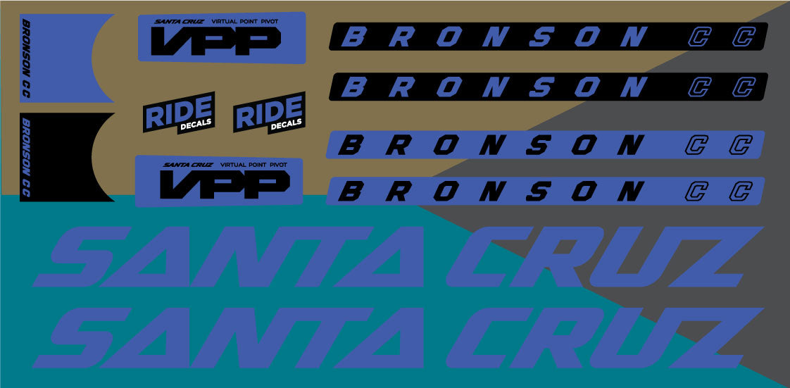 Santa Cruz Bronson MK2 CC or C Replacement Decals | Slate Blue
