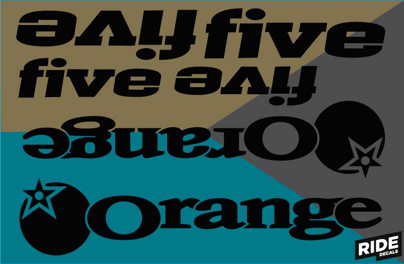 Orange Five Decal Kits, Black, Ride Decals, Made in the UK