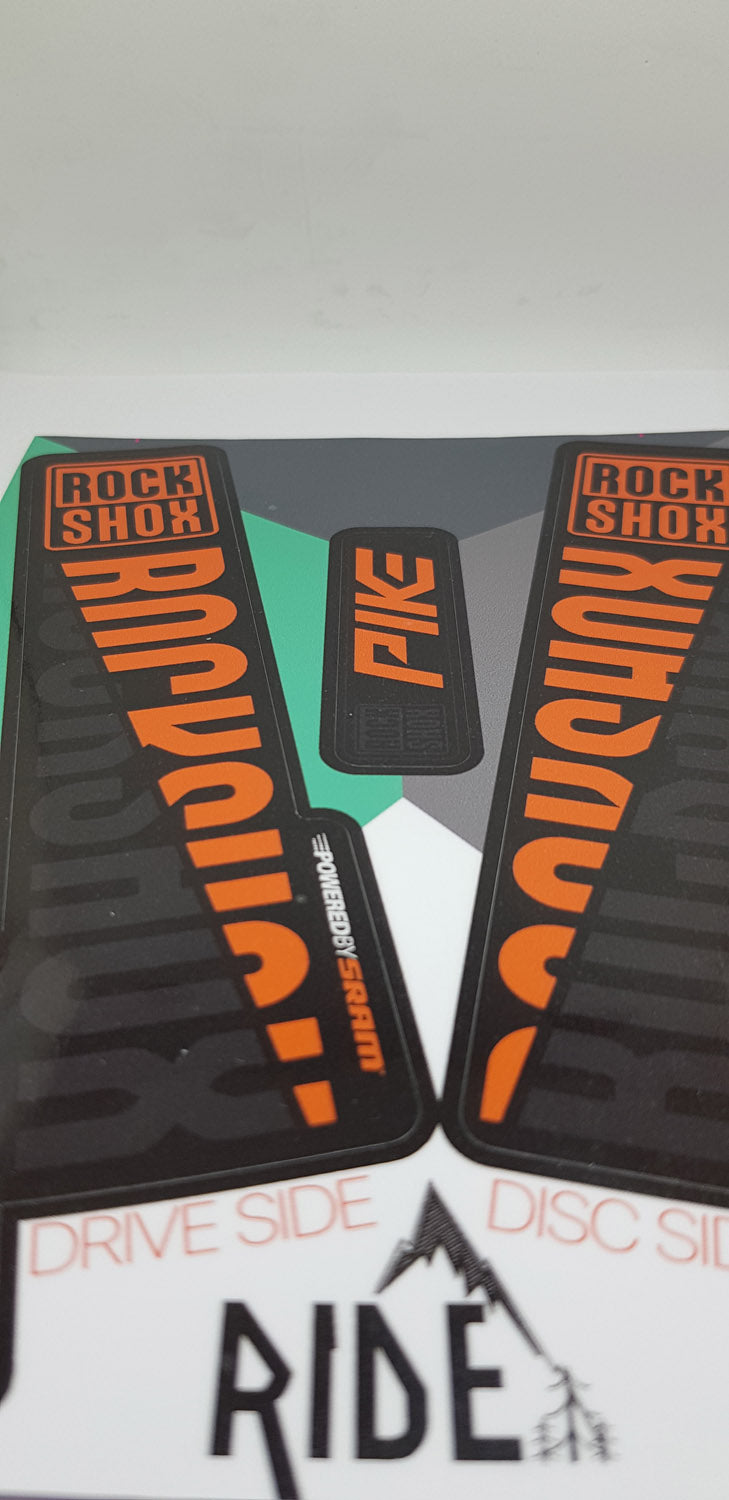 Decals for 2018 RockShox Pikes in Orange