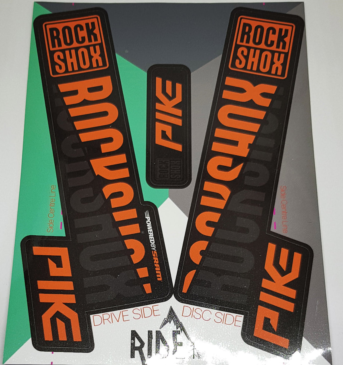 Pike Stickers 2018 Rockshox, Orange and Black - Ride Decals