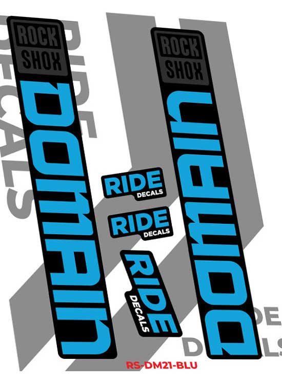 RockShox Domain Decals Stickers 2023 - Blue By Ride Decals