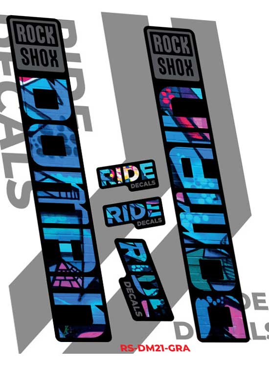RockShox Domain Stickers Decals 2023 - Graffiti by Ride Decals