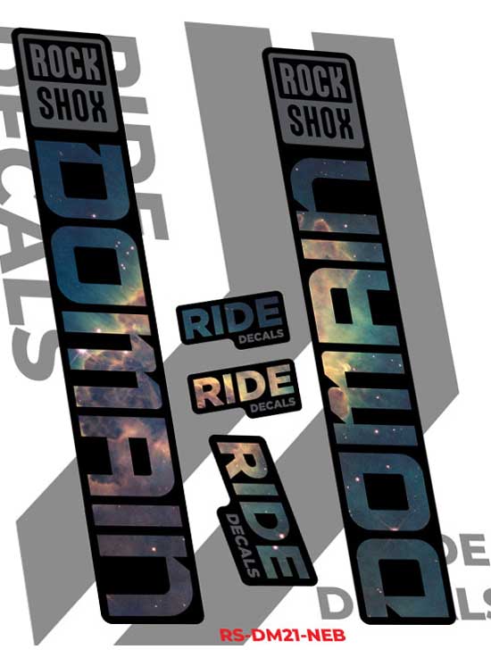 RockShox Domain Stickers Decals 2023 - Nebula by Ride Decals