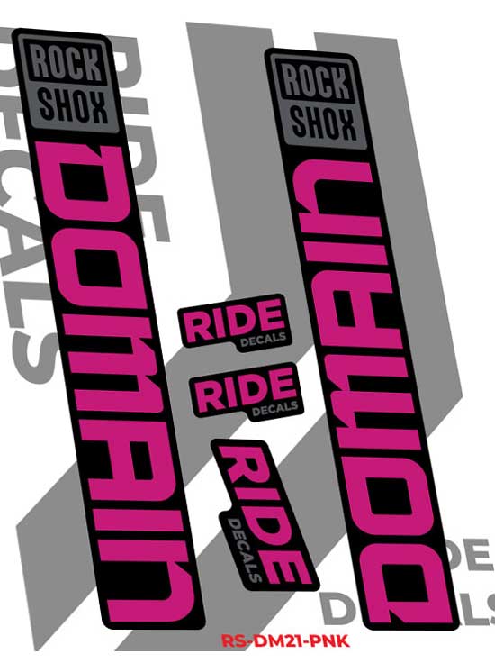 RockShox Domain Stickers Decals 2023 - Pink by Ride Decals