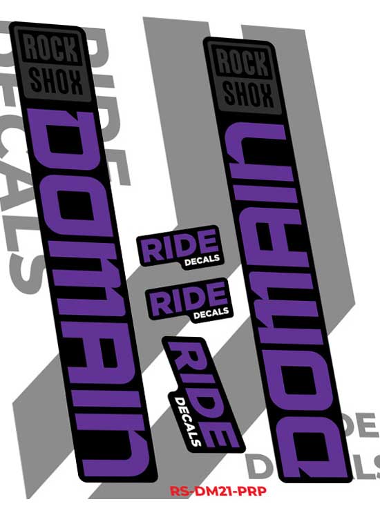 RockShox Domain Stickers Decals 2023 - Purple by Ride Decals