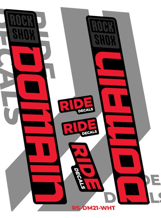 RockShox Domain Stickers Decals 2023 - Red by Ride Decals