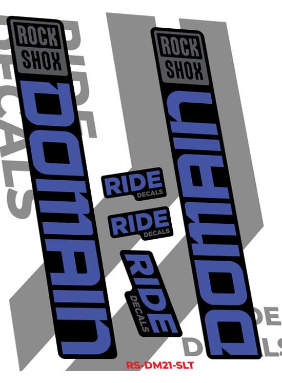 RockShox Domain Stickers Decals 2023 - Slate Blue by Ride Decals
