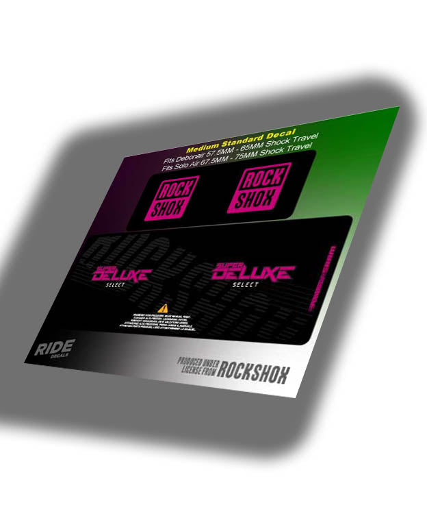 Super Deluxe Select Decals, Pink - Ride Decals, made in the UK