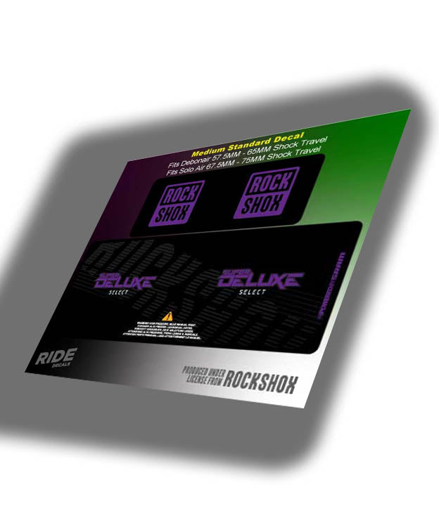 Super Deluxe Select Decals, Purple - Ride Decals, made in the UK