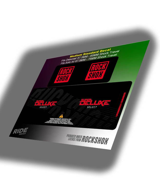 Super Deluxe Select Decals, Red - Ride Decals, made in the UK