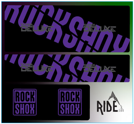 RockShox Super Deluxe Purple Replica Decals.
