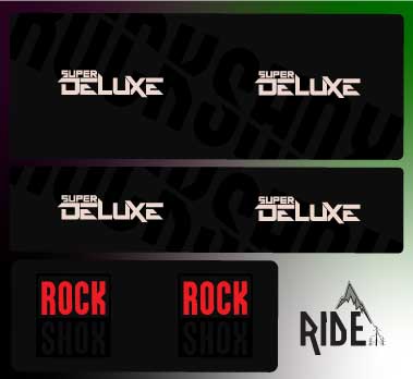 RockShox Super Deluxe Stealth Replica Decals.