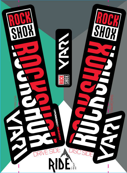 rockshox yari 2018 stickers red, decal kit