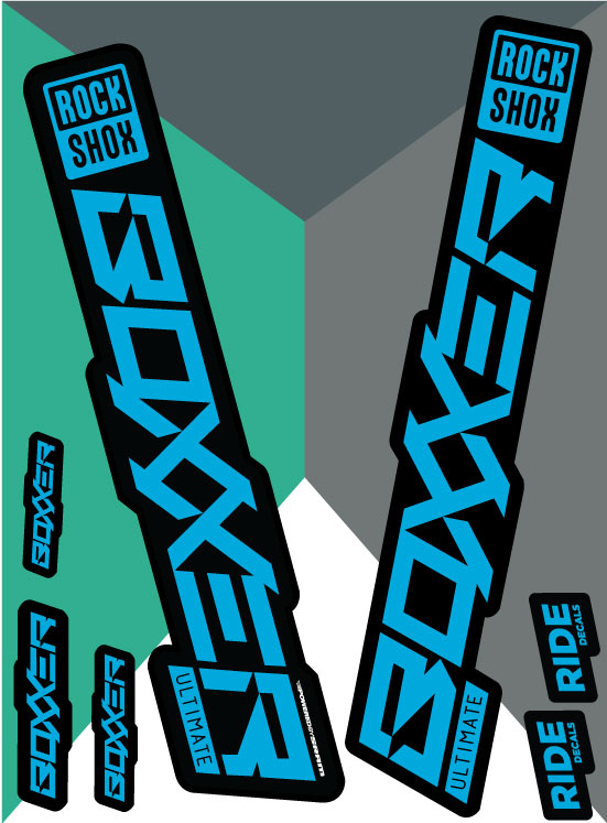 RockShox Boxxer Ultimate Decals By Ride Decals - SBlue