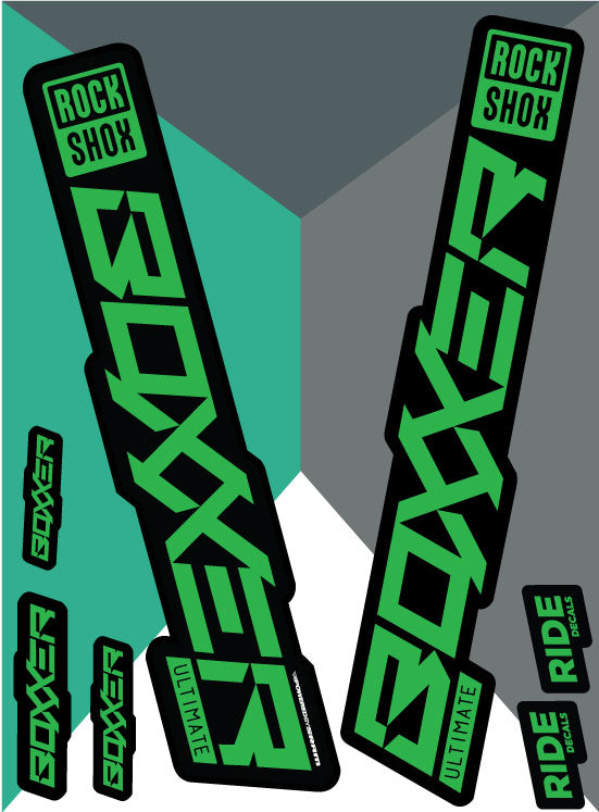RockShox Boxxer Ultimate Decals By Ride Decals - Green