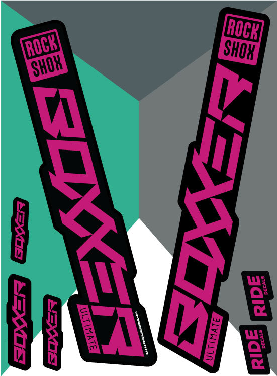 RockShox Boxxer Ultimate Decals By Ride Decals - Pink