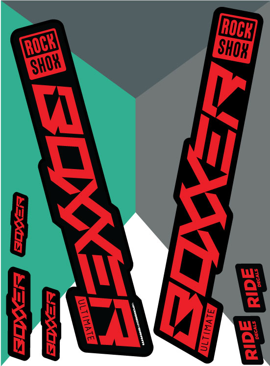 RockShox Boxxer Ultimate Decals By Ride Decals - Red
