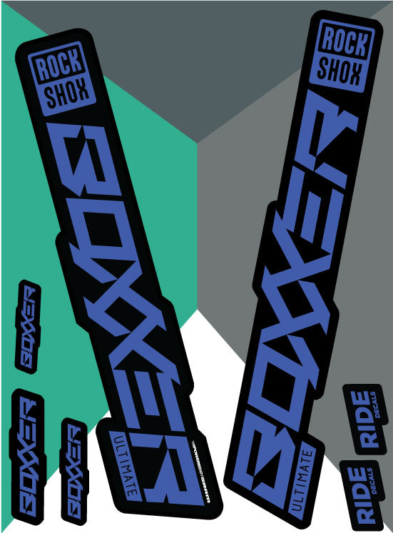 RockShox Boxxer Ultimate Decals By Ride Decals - Slate Blue