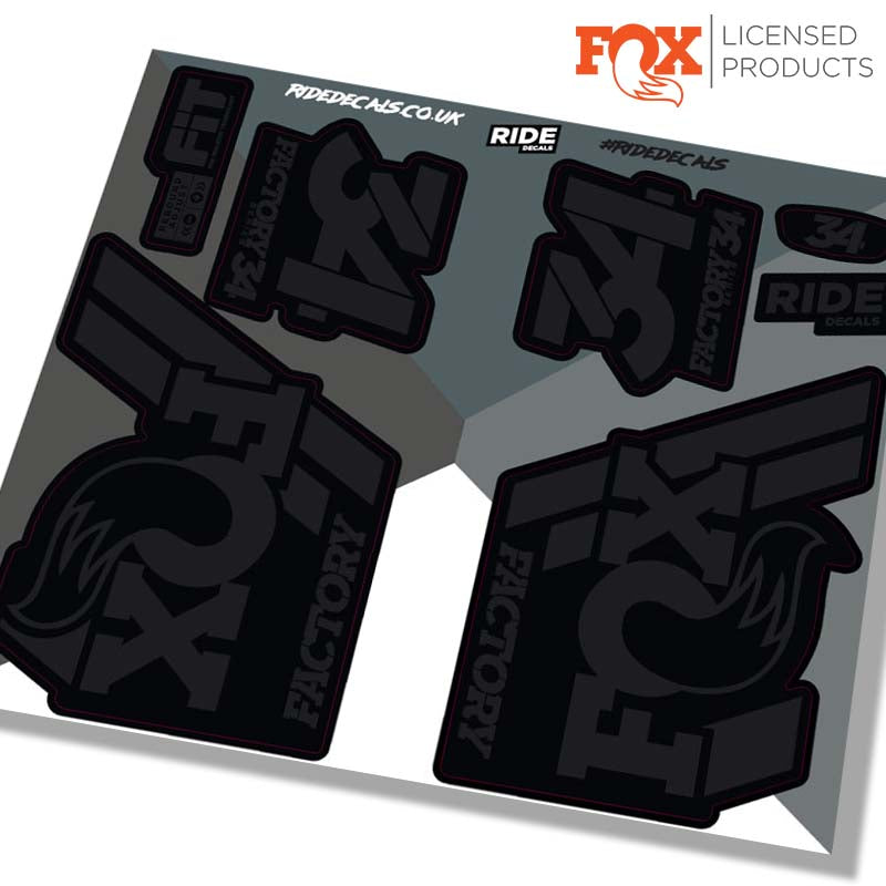 fox 34 fork stickers 2018 stealth black, made by Ride Decals