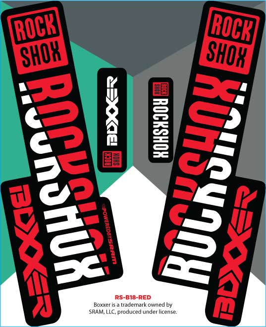 RockShox Boxxer 2018 Red and White Replica Decals