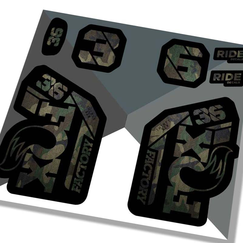 Fox 36 Factory 2021 Fork Decals - Camo - Licensed By Fox
