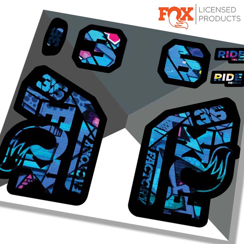 fox 36 factory fork stickers 2021, graffiti, Made by Ride Decals