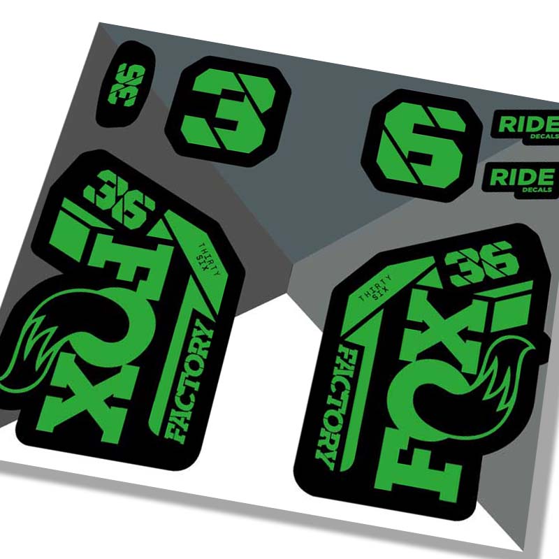 Fox 36 Factory 2021 Fork Decals - Green - Licensed By Fox