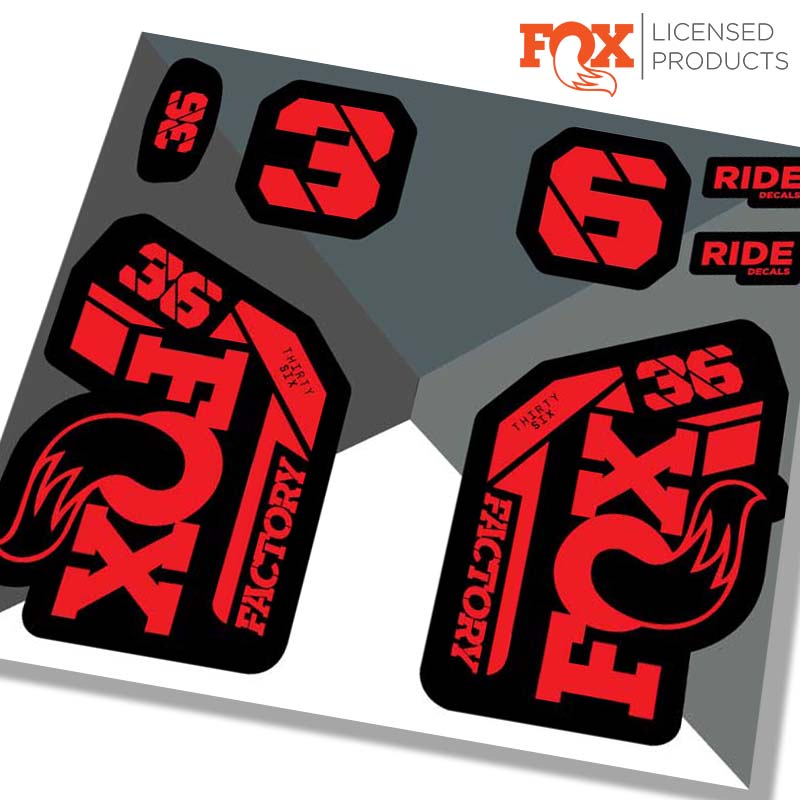 Fox 36 factory 2021 fork stickers in red by Ride Decals UK